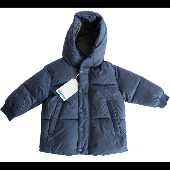 baby boy navy puffer coat